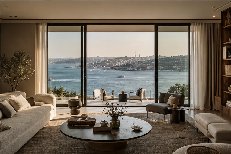 Appartement panoramique à Nisantasi — Volumes intérieurs
